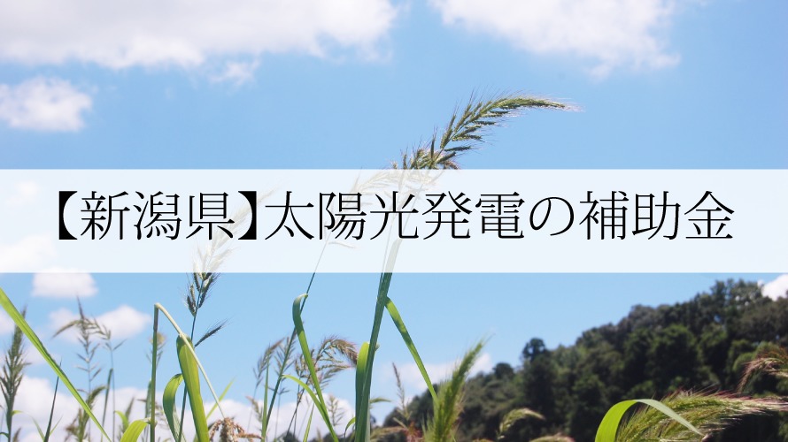 新潟県の太陽光発電・蓄電池補助金一覧【令和4年】